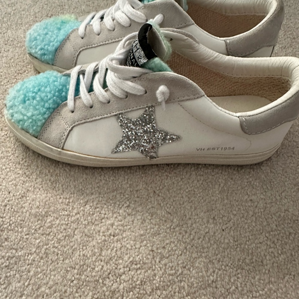 Glitter All Star Leather Vintage Havana Sneakers with Glitter Star